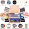 Painting and drawing set professionally, this 85-piece art set includes a built-in wooden easel, two drawing pads, and art supplies in a portable wooden case.